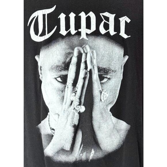 Vintage Tupac Shakur Cross Colours Rap Tee Black Hip Hop Graphic T-Shirt Medium - Picture 2 of 8